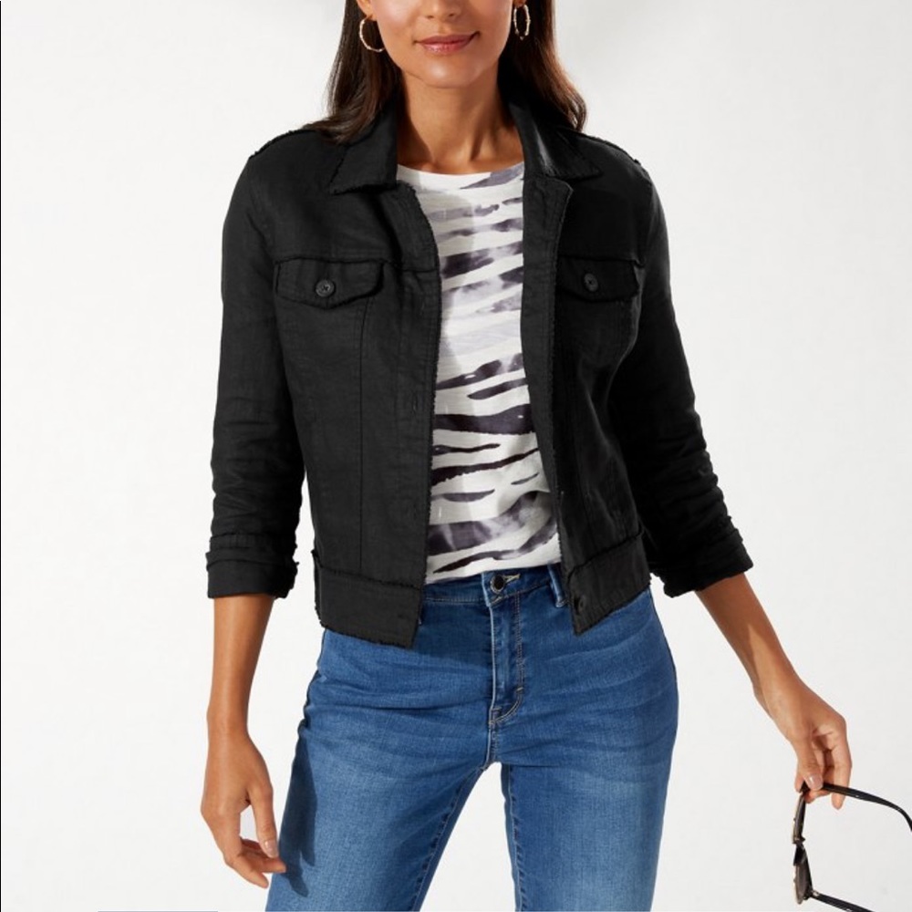 Tommy Bahama Two Palm Raw Edge Point Collar Jacket - Picture 7 of 16